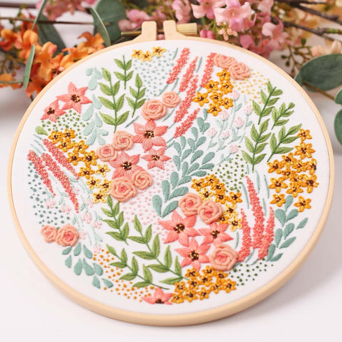 REEWISLY 3 pcs Embroidery Starter kit with Patterns and Instructions, DIY Adult Cross Stitch Kits Beginner, Including 3 Plastic Embroidery Rings, ...
