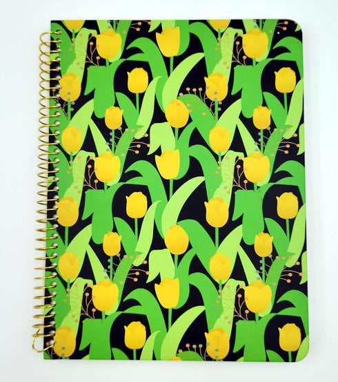 Medium Journal notebook?Hardcover Gold spiral notebook college ruled 100g, 80 Sheets 6.5'' x 8.5'' with Interior PP Pocket, fo Students, Office, S...