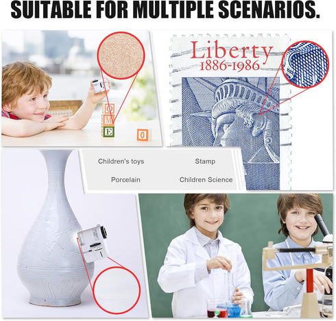 MicroMini 60X LED Lighted Pocket Microscope, Children's Microscope, Preschool Science Toy, Kids' Gift, Currency Detection, Jewelry Appraisal, Comp...