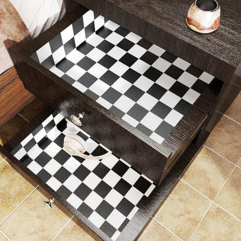 YENHOME Removable Checkered Wallpaper Small Checkered Peel and Stick Wallpaper Neutral Black and White Checker Contact Paper Waterproof Wallpaper ...