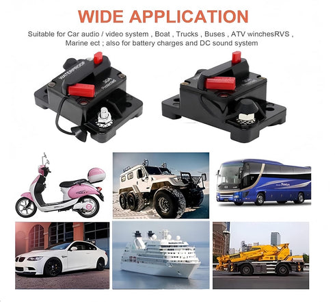 60Amp Circuit Breaker with Manual Reset Waterproof Inline Fuse Inverter for Marine Trolling Motors Boat ATV Manual Power Suface Mount 12V-48V DC...