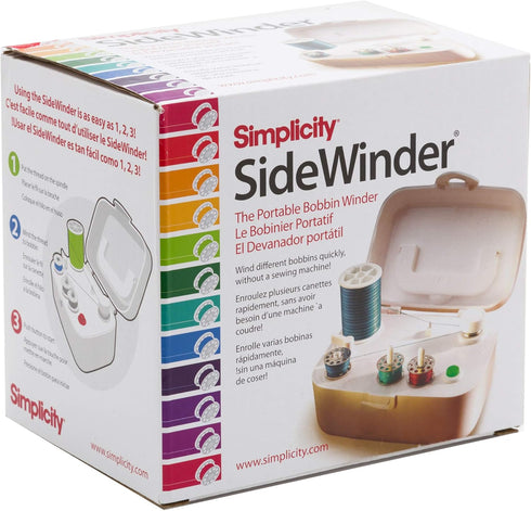 Simplicity 388175A Sidewinder Portable Automatic Bobbin Winder Machine, 120 Voltage, White...