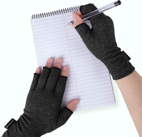 DISUPPO Arthritis Compression Gloves Relieve Pain from Rheumatoid, RSI,Carpal Tunnel, Hand Gloves Fingerless for Computer Typing and Dailywork, Su...