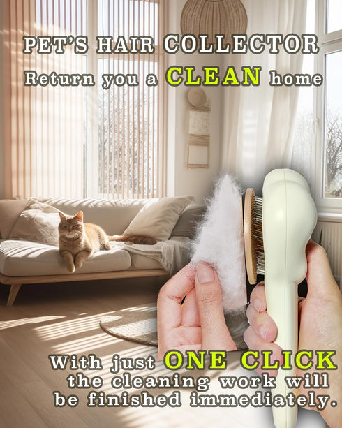 Pet hair brush, Cat grooming brush Dog hair brush pet grooming self cleaning slicker brush for dogs cats puppy rabbit, Cat brush grooming gently r...