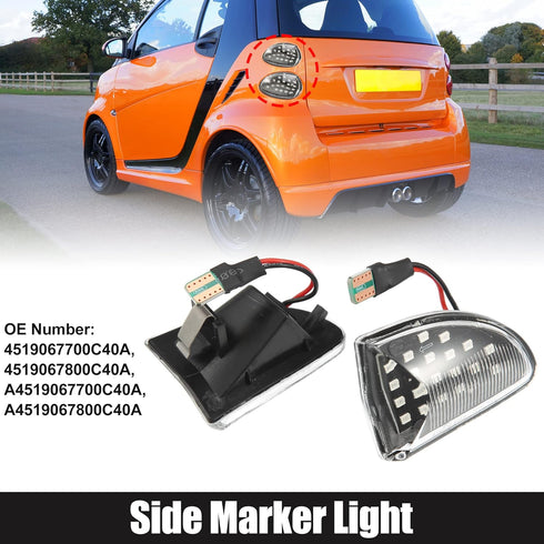 X AUTOHAUX 1 Pair Car Markers Accessories Side Marker Lights Turn Signal Light Assembly 4519067700C40A A4519067700C40A for Smart Fortwo 2008-2016 ...