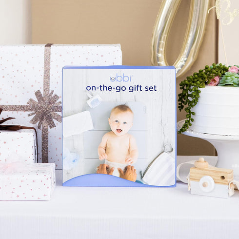 Ubbi On-The-Go Gift Set, Baby Essentials, Includes Portable Changing Pad, Wipe Dispenser, and Bag Dispenser, Newborn Baby Essential...