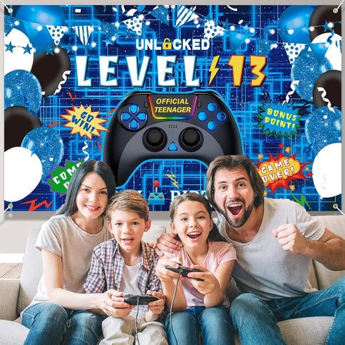 13th Birthday Decorations for Boys Happy 13th Birthday Banner, Official Teenager Video Game Birthday Decorations Cheers to 13 Years Party Supplies...