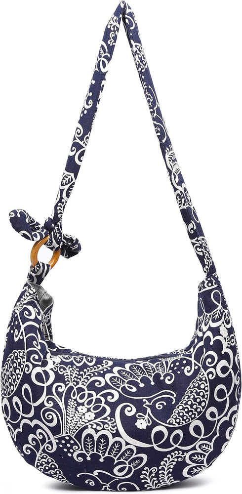 Women Hippie Crossbody Bag cloth boho Sling Bag Canvas Bohemian Hobo Hand Bags...