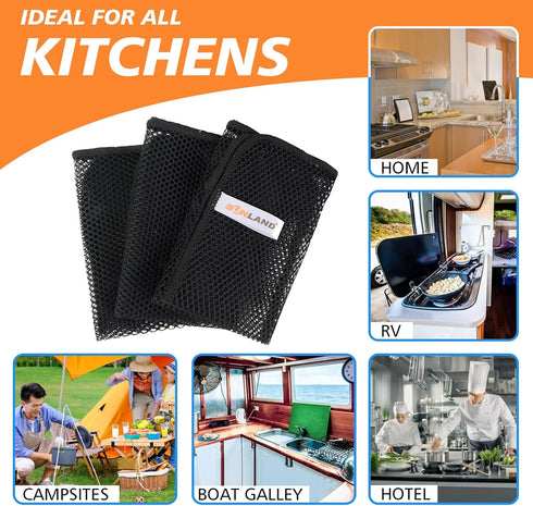 SUNLAND Mesh Dish Cloths for Washing Dishes No Odor Dishes Scrubber for Kitchen-Fast Drying and Easy to Clean Mesh Dishes Cloth 12 Pack 12Inch x12...