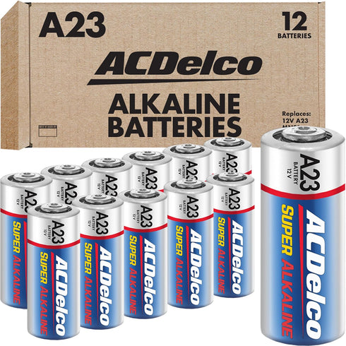 ACDelco 12-Count A23 Batteries, 12V Maximum Power Super Alkaline Battery Pack for Home Use, 5-Year Shelf Life, Reclosable Packaging...