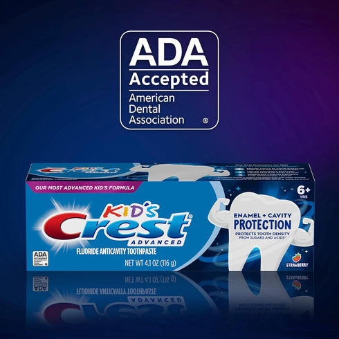 Crest Kids Advanced Toothpaste Enamel + Cavity Protection with Fluoride for Anticavity, 4.1oz (Pack of 3)...