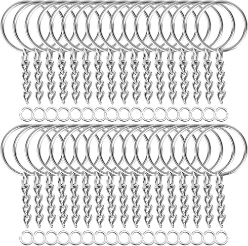 Paxcoo 50Pcs Keychains with Chain and 50 Pcs Jump Rings, Keychain Rings Kit Findings Bulk for Keychain Making Supplie DIY Crafts...