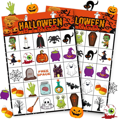 40 Players Halloween Bingo Game Cards - Hallowmas Goodie Bags Stuffers Gifts for Kids Holiday Activity Party Supplies Favors...