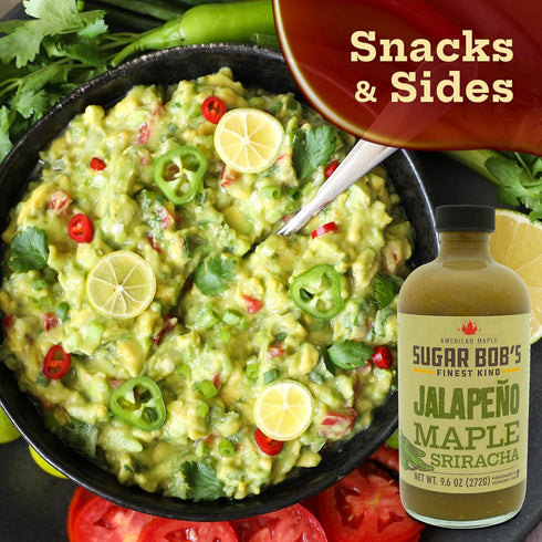 Sugar Bob’s Finest Kind - Jalapeno Maple Sriracha Hot Sauce, Garlic Sriracha Sauce with Fresh Jalapeno Peppers, Net Weight 9.6 oz...