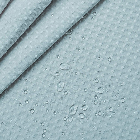 Stall Shower Curtain Fabric 36 x 72 Inch, Waffle Weave, Hotel Luxury Spa, 230 GSM Heavy Duty, Water Repellent, Blue Pique Pattern Decorative Bathr...