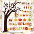 123 PCS Fall Classroom Tree Decorations Maple Leaves Bulletin Board Cutouts Fall in Love with Learning Decors Autumn Party Supplies with Glue Poin...