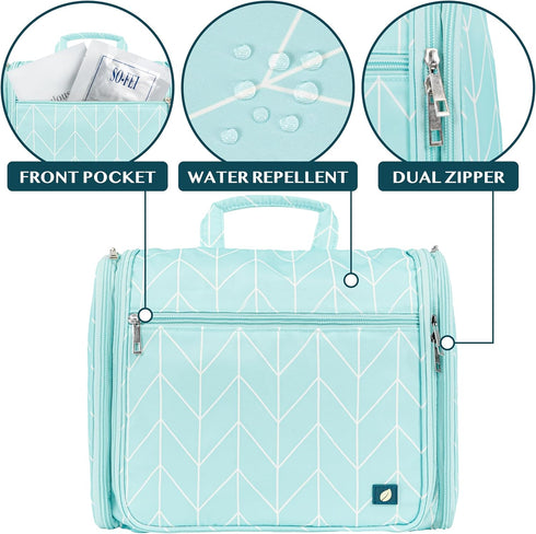 PAVILIA Large Hanging Toiletry Bag Travel Bag Women Men, Cosmetic Organizer, Water Resistant Makeup Bag Accessories Toiletries, Travel Essentials ...