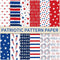 Whaline 60 Sheets Patriotic Pattern Paper Star Stripe Fireworks Scrapbook Specialty Paper 4th of July Double Sided Craft Paper For Independence Da...