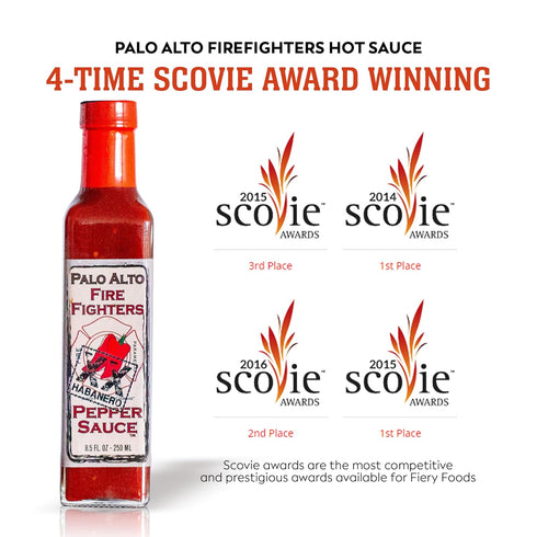Palo Alto Firefighters Pepper Sauce (8.5oz) - Salt Free Pepper Plant Hot Sauce, No Sodium Hot Pepper Sauce, No Salt Sauces...
