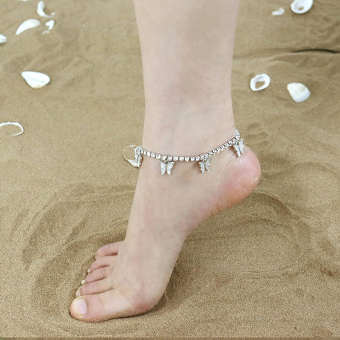 choice of all Butterfly Anklet Bracelet Boho Beach Charms Tennis Anklets Adjustable Summer Foot Chain Jewelry for Womens (Gold butterfly anklet)...