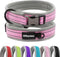 Soft Neoprene Padded Dog Collar, Adjustable Reflective Wide Pet Nylon Dog Collars for Small Medium Large Dogs Pink-XL...
