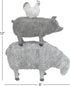 Deco 79 Polystone Farm Animals Decorative Sculpture Stacked Home Decor Statue, Accent Figurine 9" x 4" x 12", Gray...