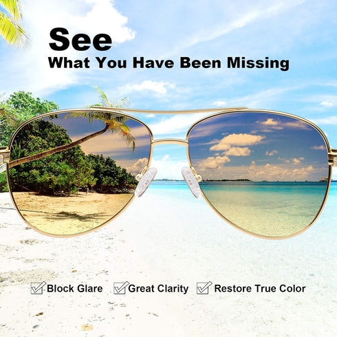 CARFIA Polarized Sunglasses for Women UV Protection Acetate Arms Metal Frame Woman's Shades CA3216...