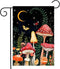 Fantasy Night Fairy Moon Star Mushroom Grass Butterfly Snail Garden Yard Flag 12"x 18" Double Sided Polyester Welcome House Flag Banners for Patio...