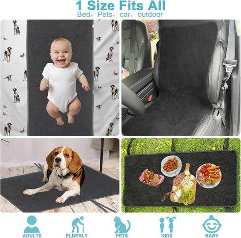 Waterproof Wheelchair Pad,Reusable Incontience Underpad Fastened to Wheelchair for Adults and Kids...