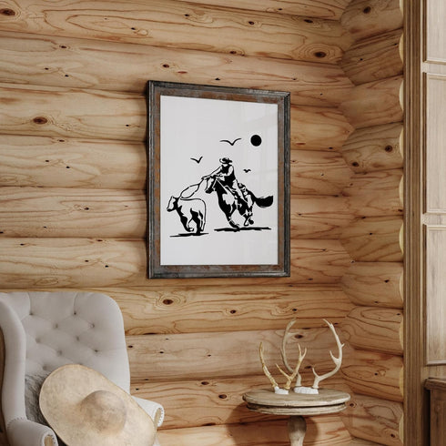 Western Cowboy Painting Stencils - 20 Pcs Reusable Stencils for Painting on Wood, Cowgirl Stencils Painting Template, Western Landscape Scene Sten...