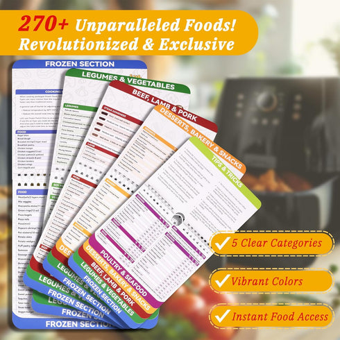 270+ Foods Air Fryer Cheat Sheet Magnets Cooking Guide Booklet For Air Fryer Accessories, Cookbooks Air Fryer Cooking Guide Flip Chart, Air Fryer ...