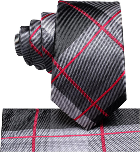 Dubulle Tie for Boys Self Tie Silk Kids Necktie and Pocket Square Set for Age 8-14...