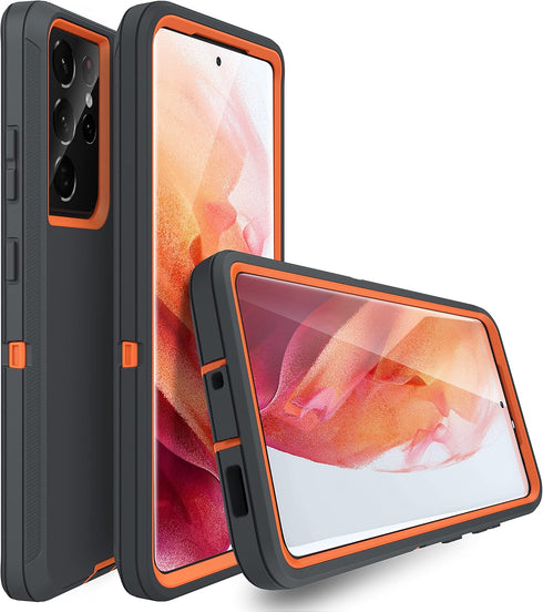 MXX Case Compatible with Galaxy S21 Ultra Case, 3-Layer Super Full Heavy Duty Body Bumper Cover/Shock Protection/Dust Proof, Designed for Samsung ...