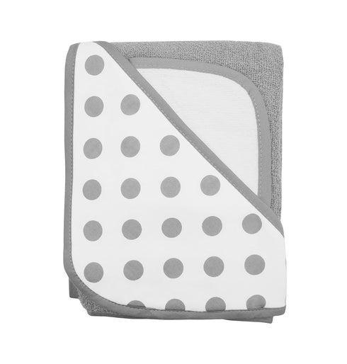 American Baby Company Cotton Terry Hooded Towel Set, Gray Dot, for Boys and Girls...