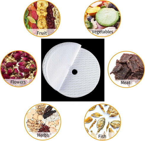 10pcs Round Silicone Dehydrator Sheets,13in Non-stick Fruit Dehydrator Mats,Reusable Steamer Mat Mesh Sheet for Fruit Dryer (10, 13x13inch)...
