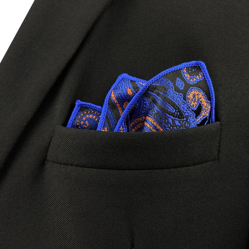 S&W SHLAX&WING Mens Pocket Squares for Suits Orange Blue Luxury Gift for Men...