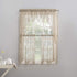 No. 918 Alison-Tr Floral Lace Sheer Rod Pocket Kitchen Curtain Tier Pair, 58" x 36", Stone...