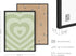 HAUS AND HUES Sage Green Wall Decor – Aesthetic Heart Posters, Cute Teen Room Art, Dark Green Wall Prints for Bedroom or Dorm (Unframed, 12" x 16"...