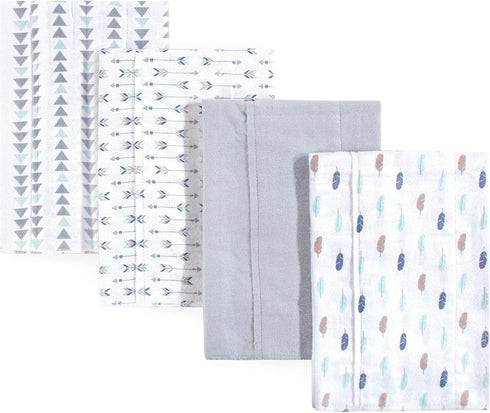 Luvable Friends Unisex Baby Cotton Flannel Burp Cloths, Boy Feathers, One Size...
