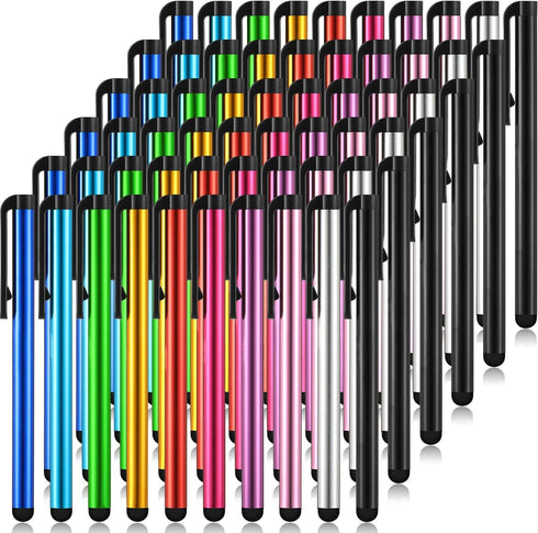 Outus 60 Pieces Stylus Pens Slim Capacitive Stylus Touch Pens for Universal Touch Screens Devices, Compatible with iPhone, iPad, Tablet (10 Colors...