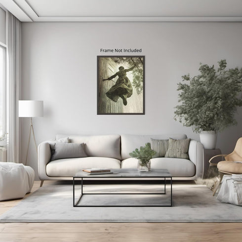 Posterizer 1 pcs-horror abstract art-woman floating in the air-Gothic Art-Fantasy & Fiction Art-Gift for Men Women Entrepreneur Teens - unframed w...