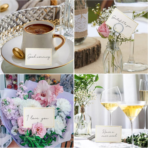 70 Pcs Place Cards Blank Fillable Banquet Seat Card with Gold Foil Frame, Place Cards for Table Setting, Escort Cards, Name Cards, Wedding Place C...