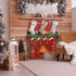 TaoBary Christmas Cardboard Fireplace 35.4 x 38.6 Inch Red Brick Bulletin Board Decoration Christmas Holiday Hearth Bulletin Board with 16.4 ft PV...
