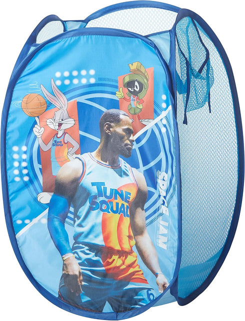 SPACE JAM: A New Legacy Pop Up Laundry Storage Hamper with Handles, 21"H x 13"L x 13"W...
