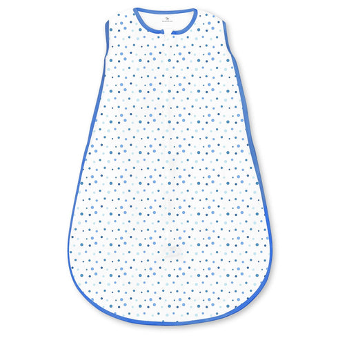 Amazing Baby Microfleece Sleeping Sack, Wearable Blanket with 2-Way Zipper, Use After Swaddle Transition, Playful Dots, Blue, Small 0-6 Month...