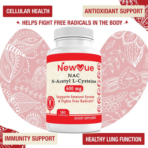 N-Acetyl L-Cysteine (NAC) 600mg, 180 Capsules - Non-GMO, Gluten Free...