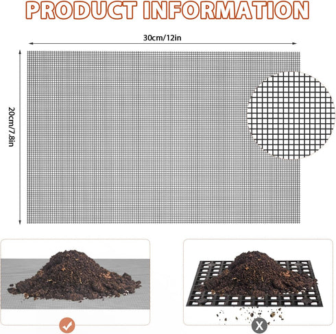 Flower Pot Hole Mesh Pad, 10 PCS 11.8x7.8 Inch Pot Bonsai Mesh Drainage Screens Plant Pot Drainage Mesh...