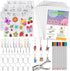TUPARKA 60 Pieces Heat Shrink Plastic Sheet Kit, Including 10 Pieces Blank Shrink Film Paper and 5 Pieces Shrink Art Paper with Pattern, Punch, Ke...