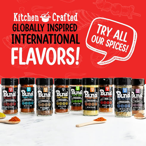 Kitchen Crafted - BLND Harissa Heat Spices and Seasonings, Moroccan BBQ Rubs and Spices for Smoking, Use As Steak Seasoning, Brisket Rub, Chicken ...