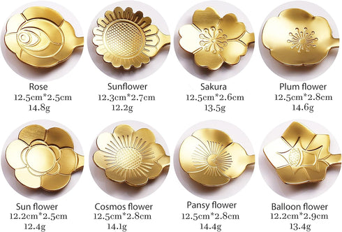 16 Pcs Teaspoon Tea Spoons, ESRISE Stainless Steel Cute Coffee Spoon for Tea Party Decorations (Gold)...